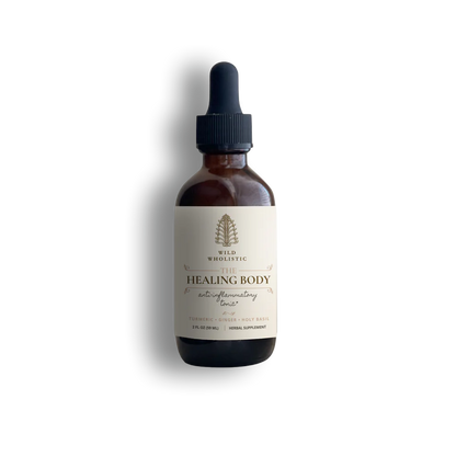 Bottle of 'The Healing Body' natural supplement 
